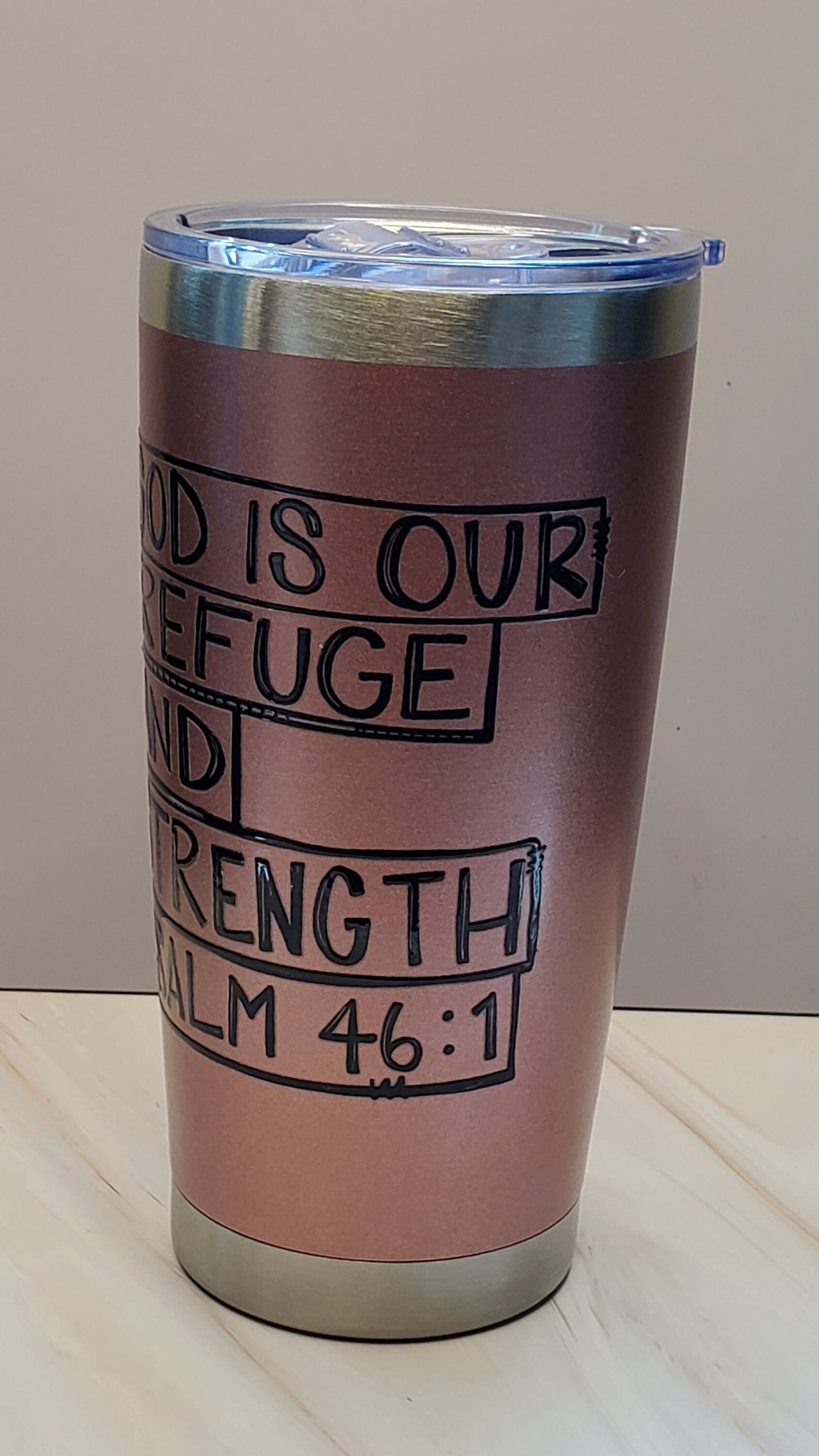 GOD is Our Refuge Copper Tumbler: Insulated Stainless Steel, 20 oz