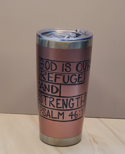 GOD is Our Refuge Copper Tumbler: Insulated Stainless Steel, 20 oz