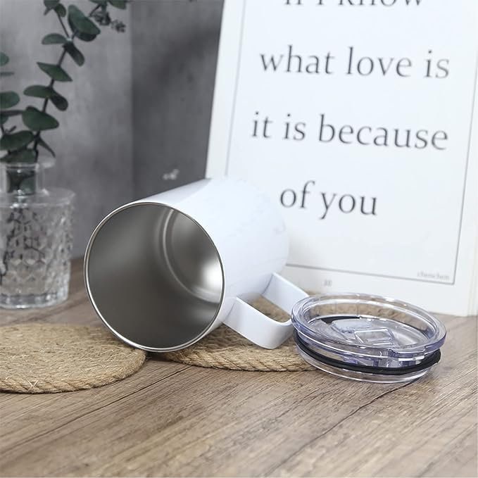 Sunflower Mug: Insulated Stainless Steel Coffee Mug with Lid (16 oz)