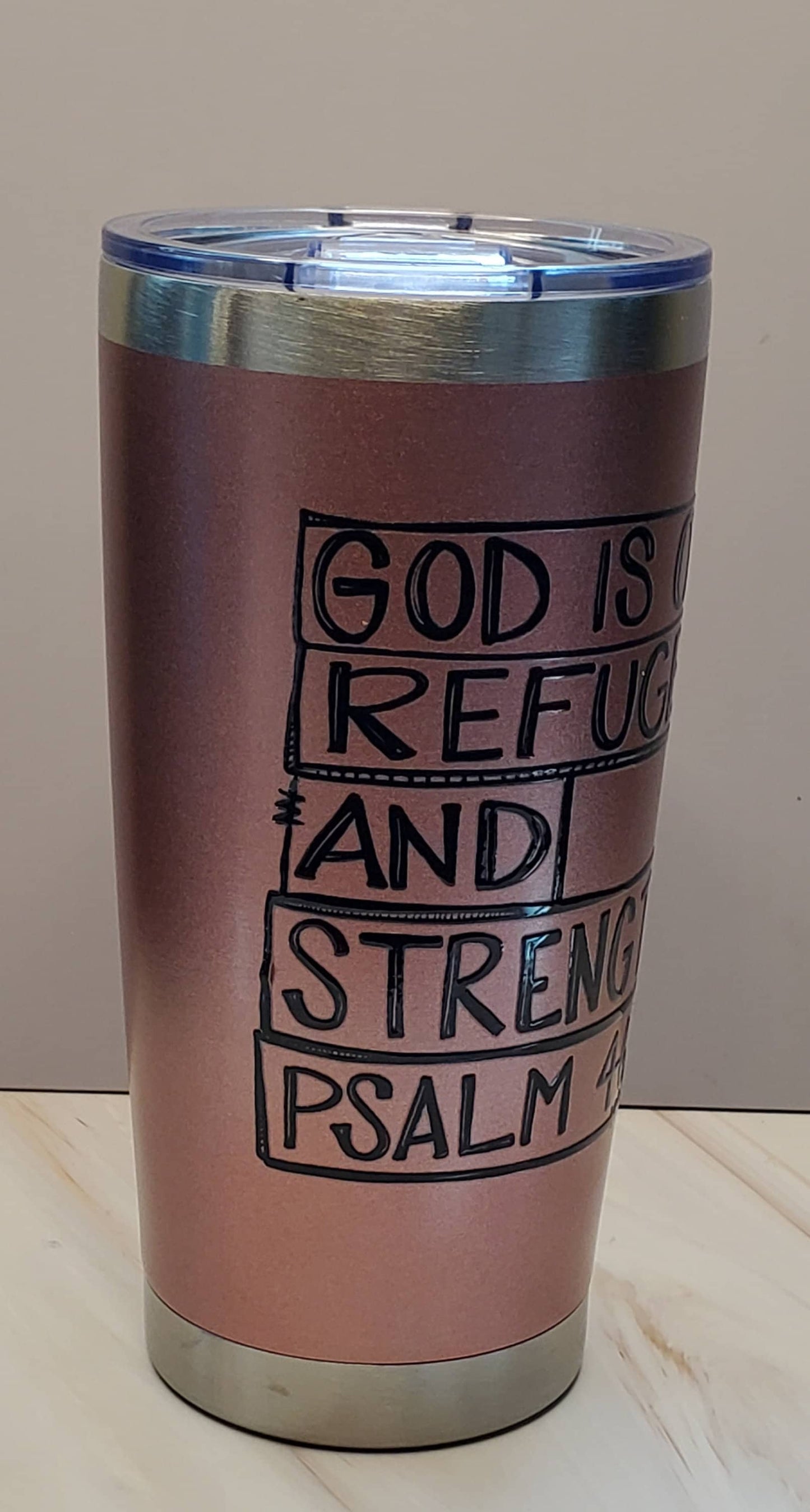 GOD is Our Refuge Copper Tumbler: Insulated Stainless Steel, 20 oz