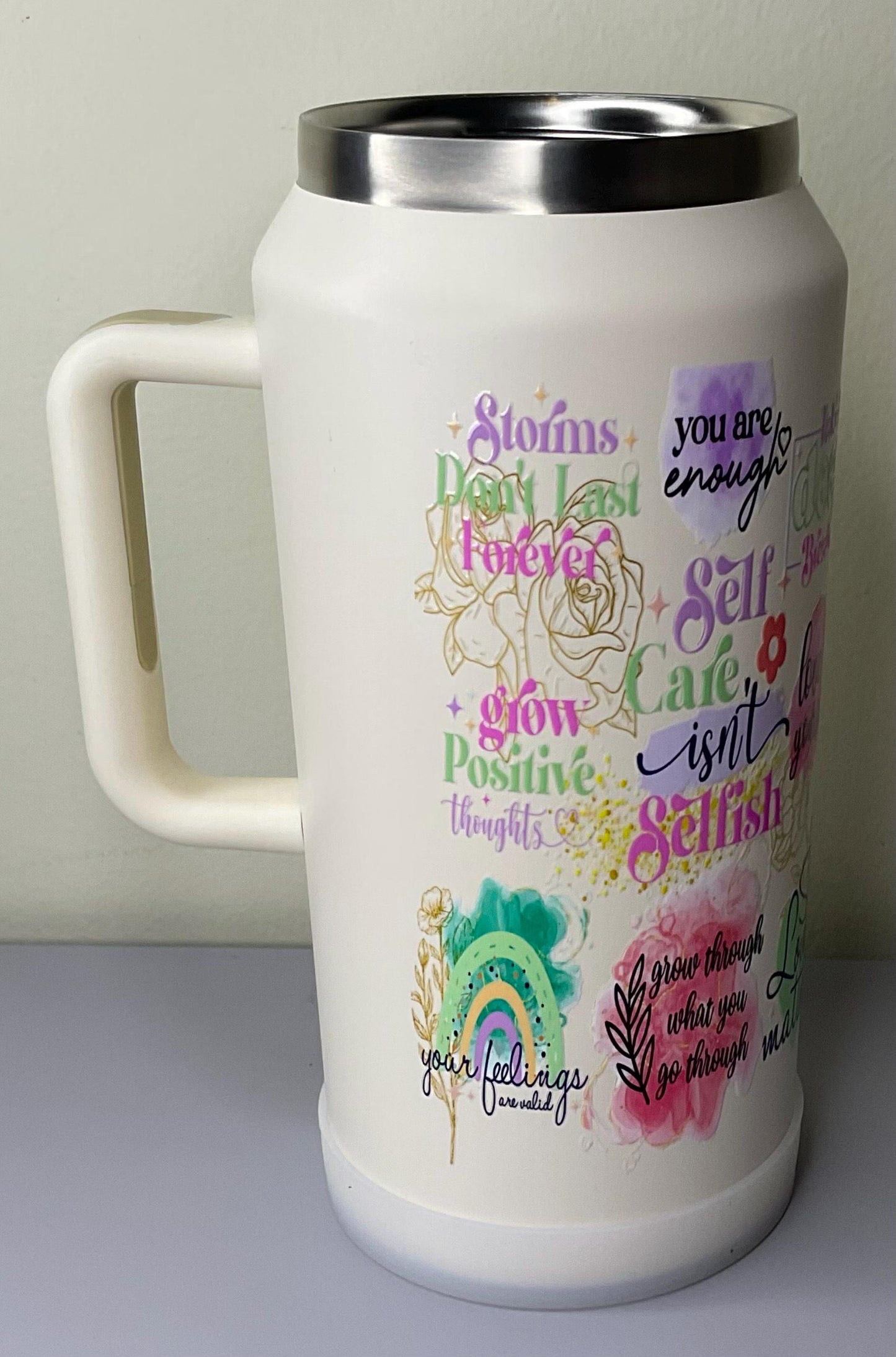 64oz Insulated Stainless Steel Jug: Rose Gold, 2 Lids & Straw