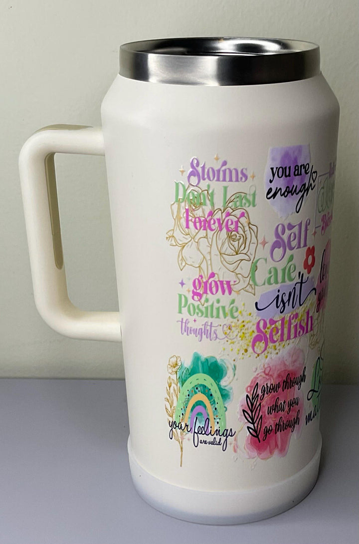 64oz Insulated Stainless Steel Jug: Rose Gold, 2 Lids &amp; Straw