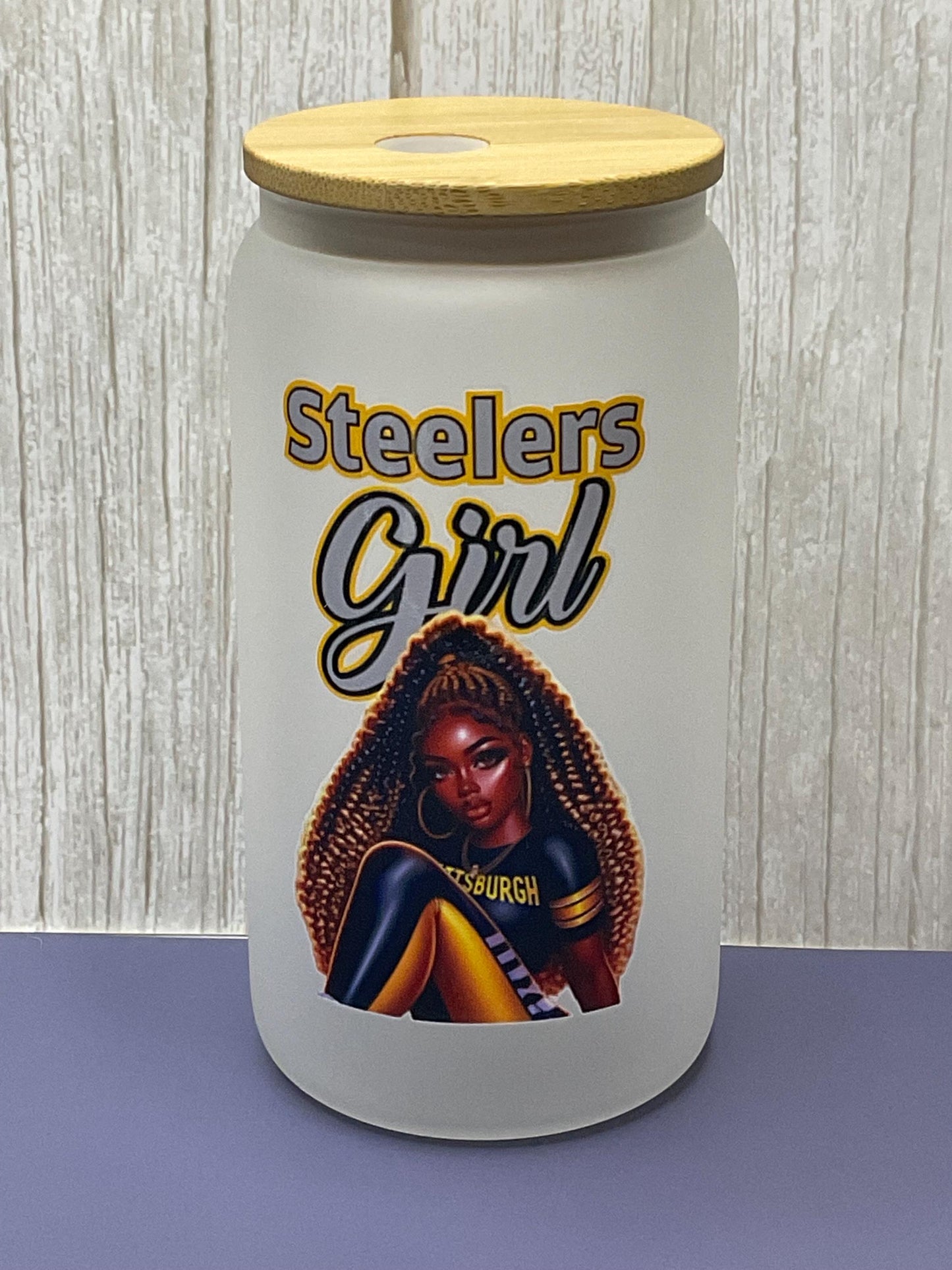 Steelers Girl Frosted Glass Cup & Journal Set