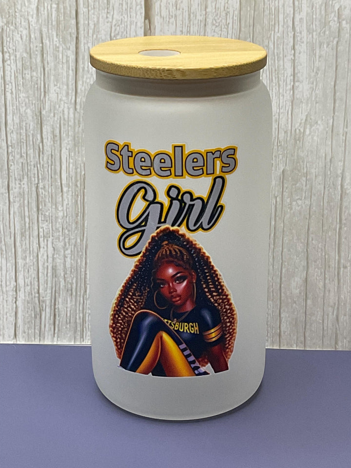 Steelers Girl Frosted Glass Cup &amp; Journal Set