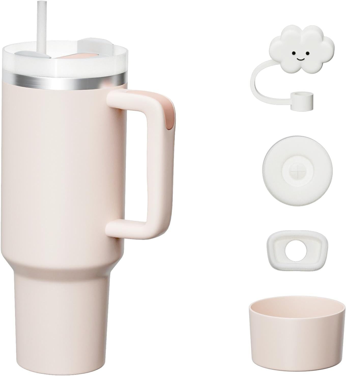 Faith Over Fear Tumbler: Rose Gold Insulated Stainless Steel, 40 oz