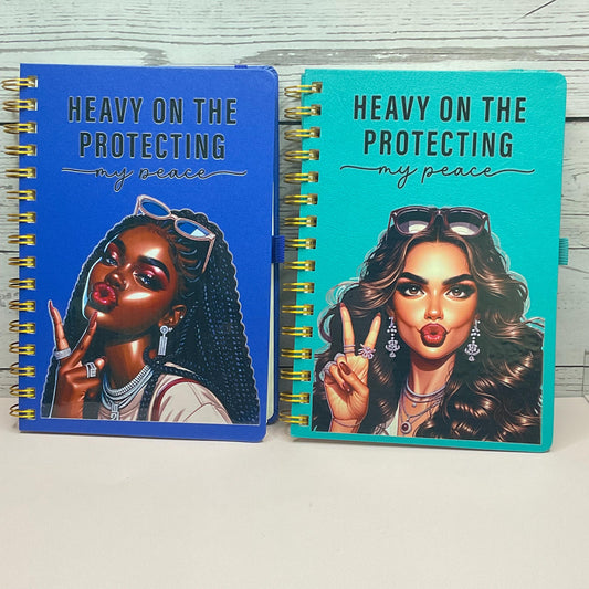 Protect My Peace Journal: Hard Cover Daily Positivity Notebook