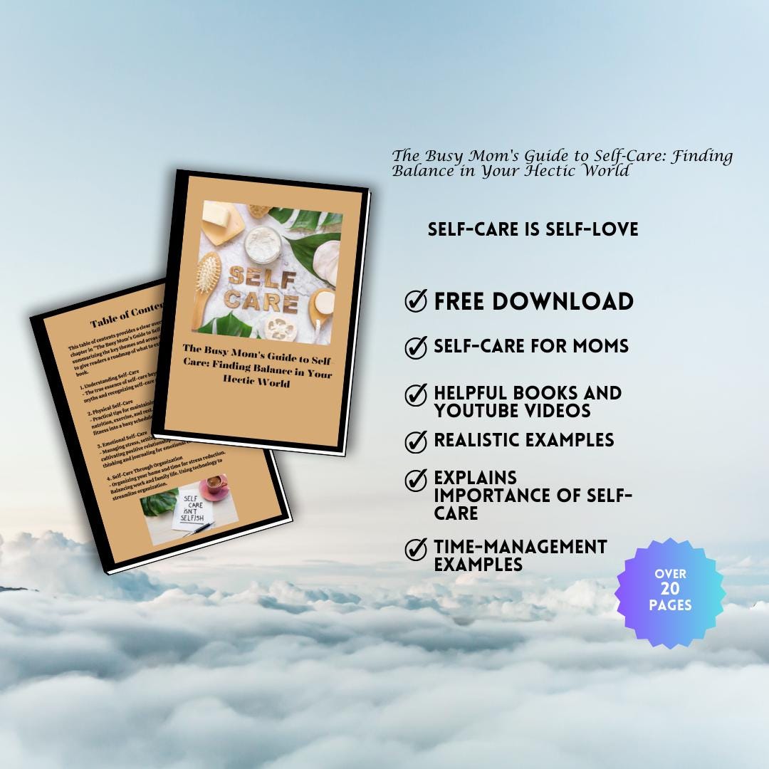 Self-Care Planner for Busy Moms: Digital Wellness Guide (PDF)
