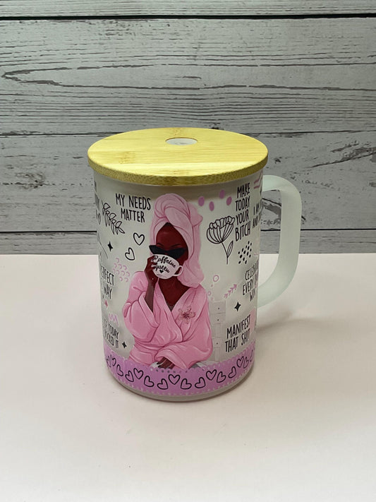 Affirmations Frosted Coffee Mug - Stylish Mom Gift (15 oz)