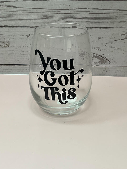 Inspirational Wine Glass: Positivity Gift (16 oz)