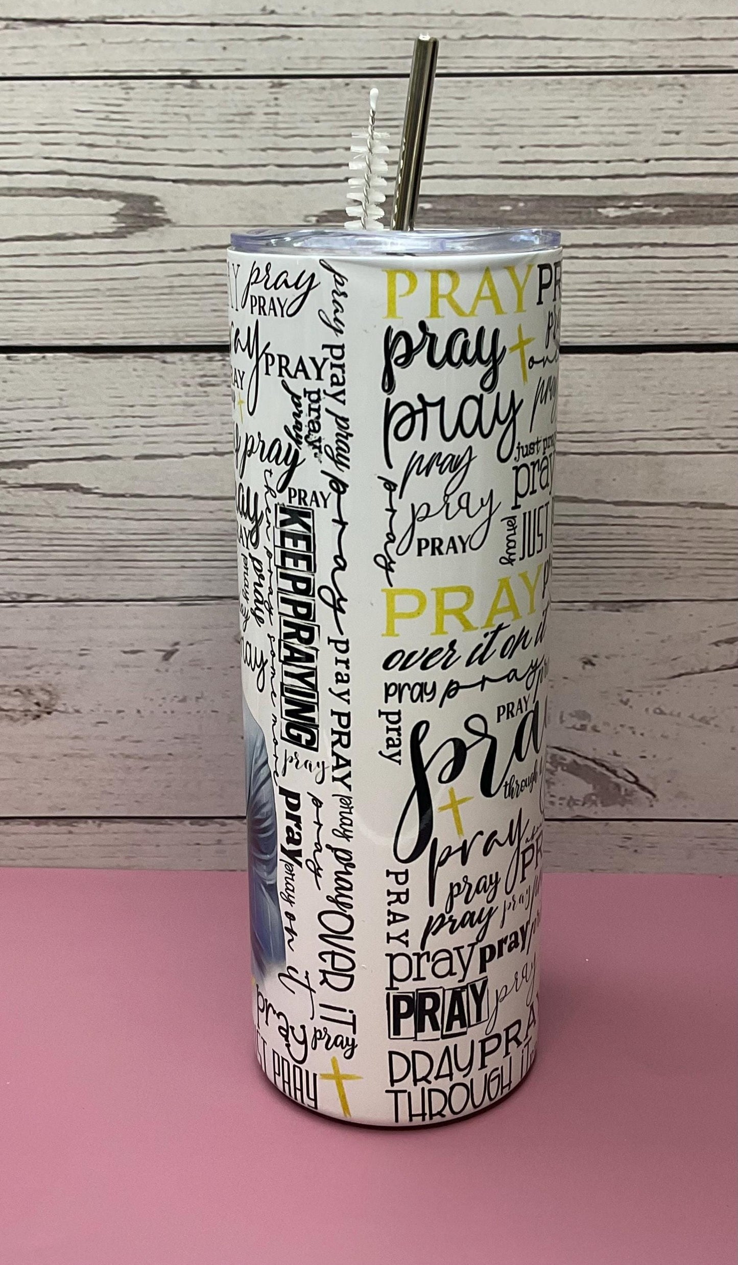 Pray Over It Tumbler: 20 oz Insulated Man of God Gift