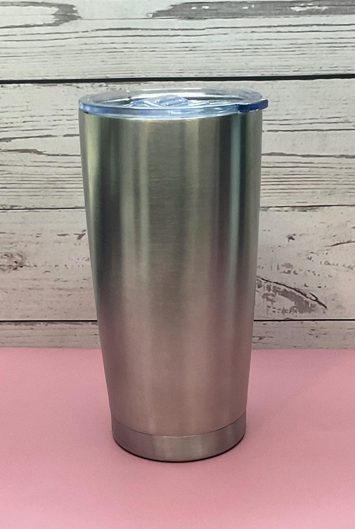 DAD Silver Tumbler: Double Wall Insulated Stainless Steel, 20 oz