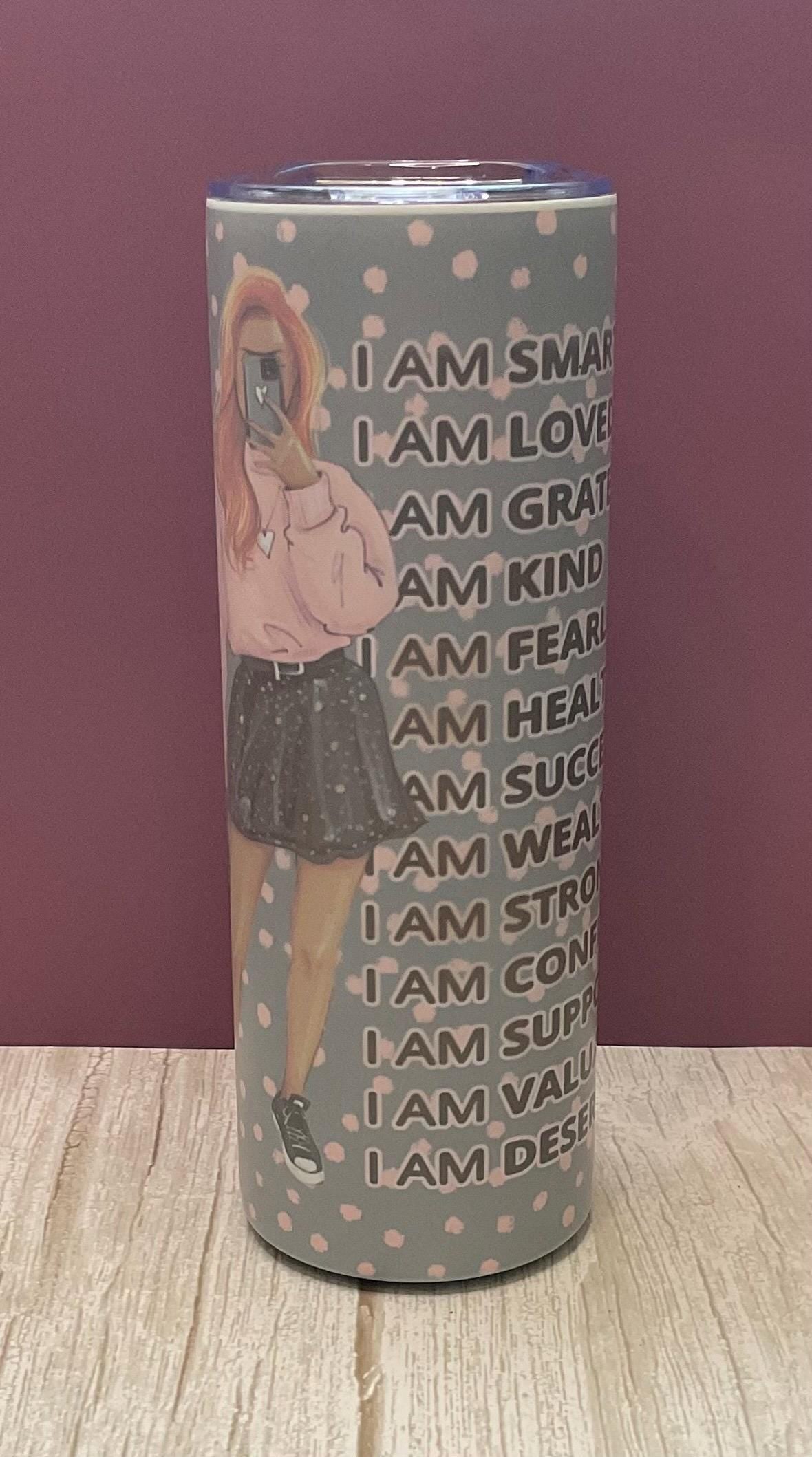 I AM Affirmations Tumbler with Insulated Lid (Misfit Collection