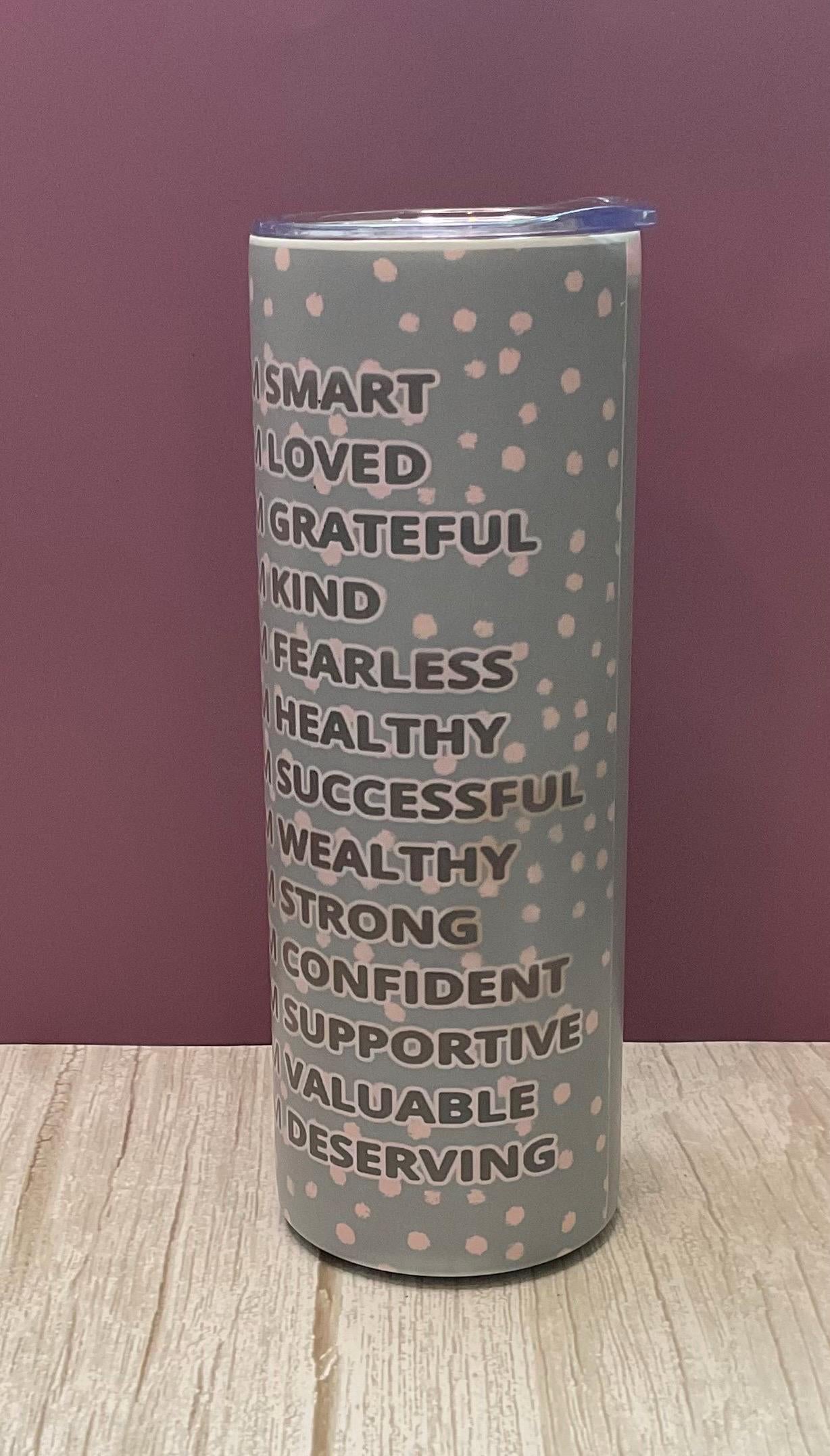 I AM Affirmations Tumbler with Insulated Lid (Misfit Collection
