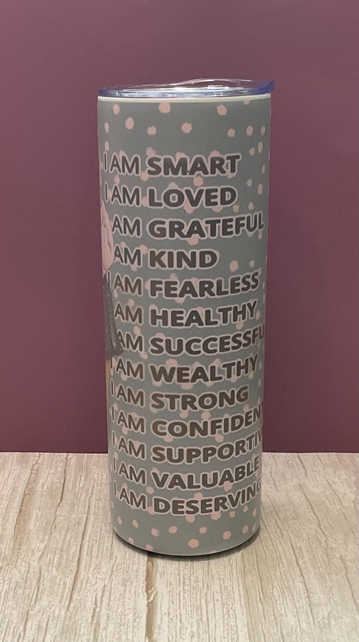 I AM Affirmations Tumbler with Insulated Lid (Misfit Collection