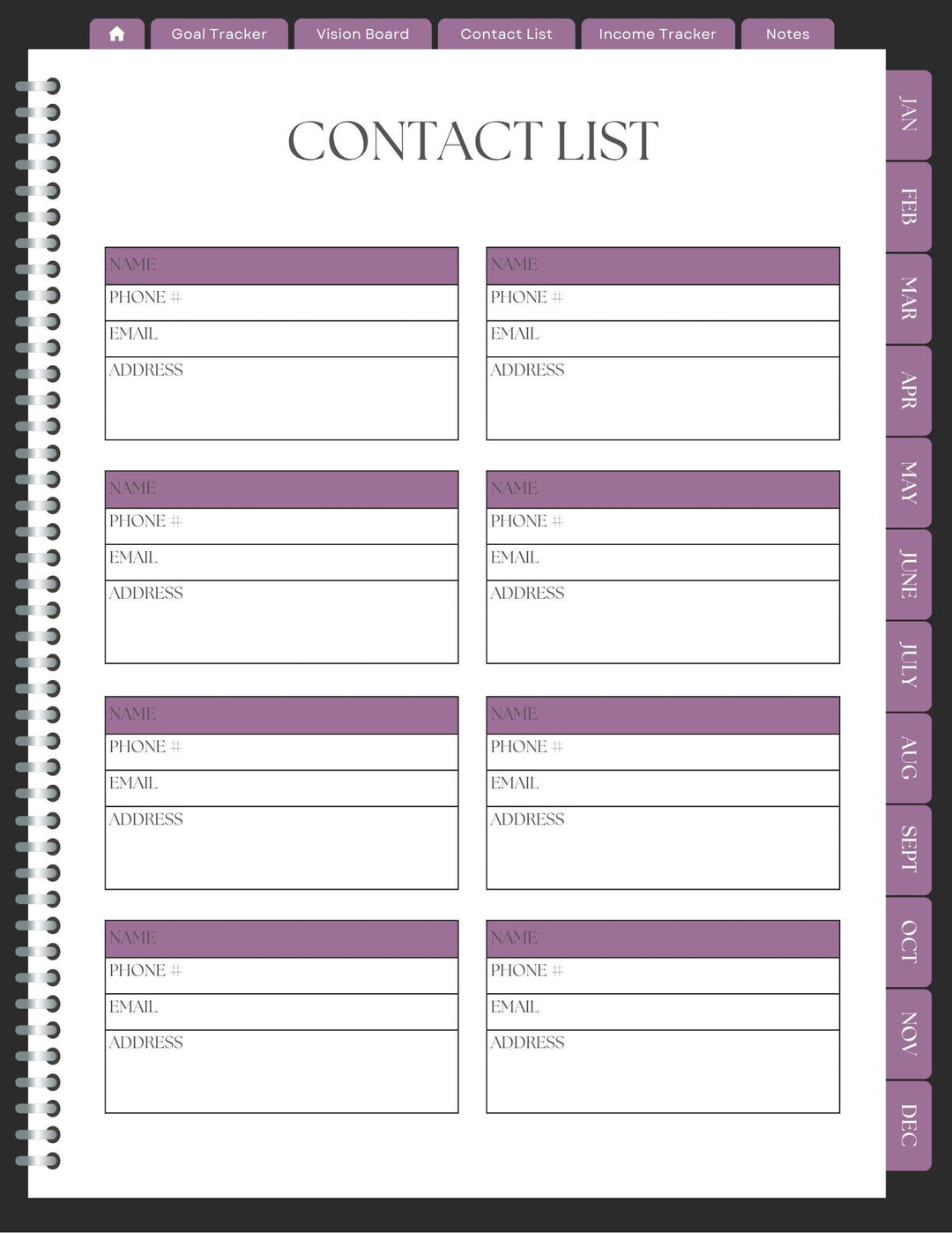 Purple Digital Planner: On-the-Go Organization