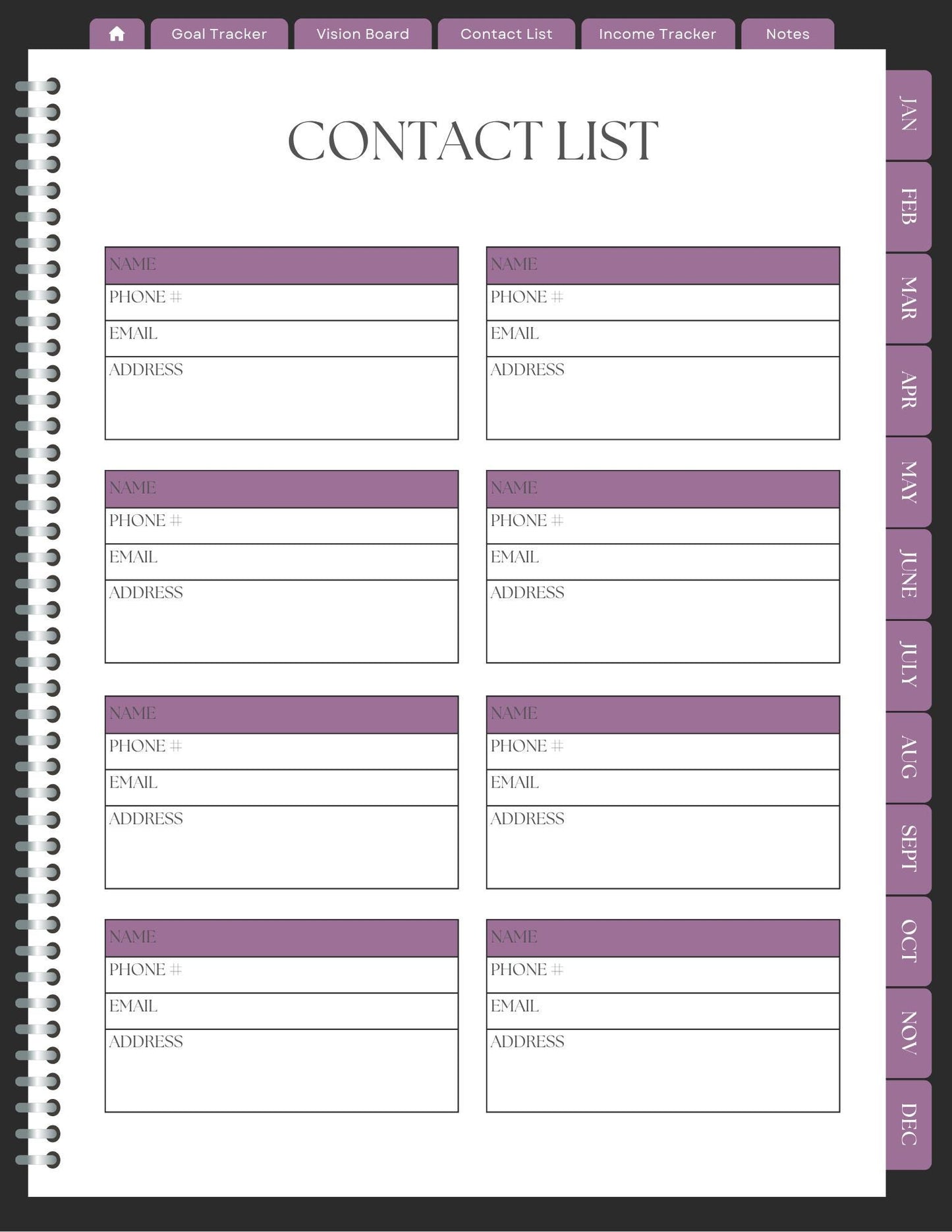 Purple Digital Planner: On-the-Go Organization