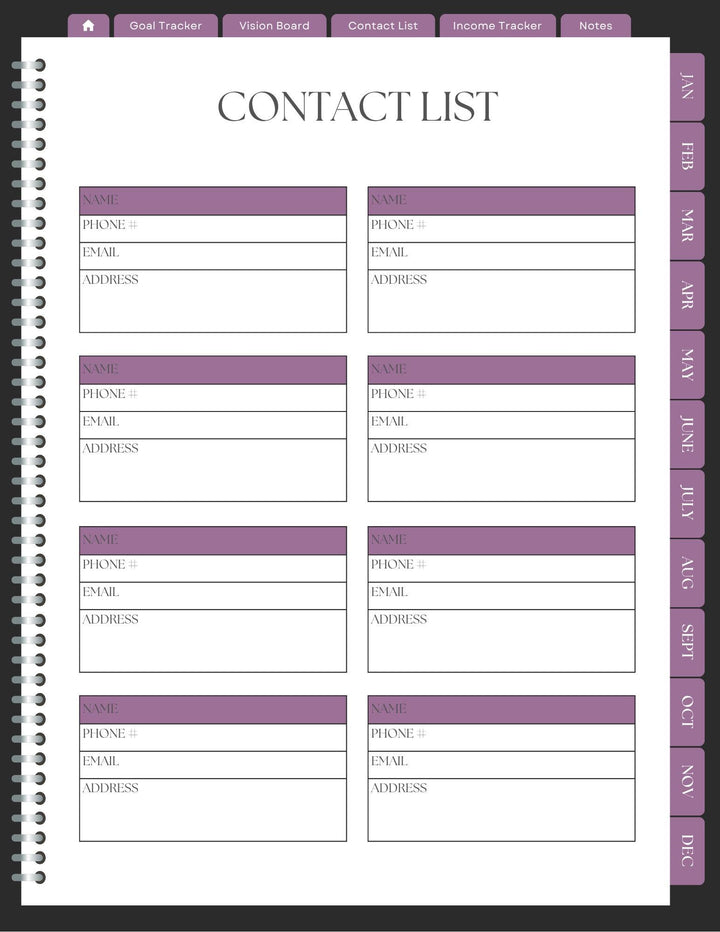 Purple Digital Planner: On-the-Go Organization