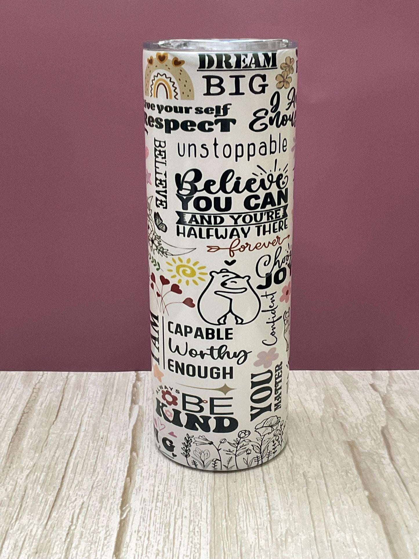 Affirmations Tumbler: Insulated Stainless Steel 20 oz with Lid
