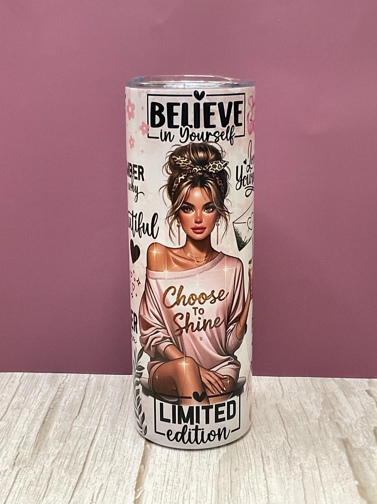Limited Edition Affirmation- 20 oz Tumbler + Insulated Lid, Perfect Gift for Mom, Best Friend, Daughter