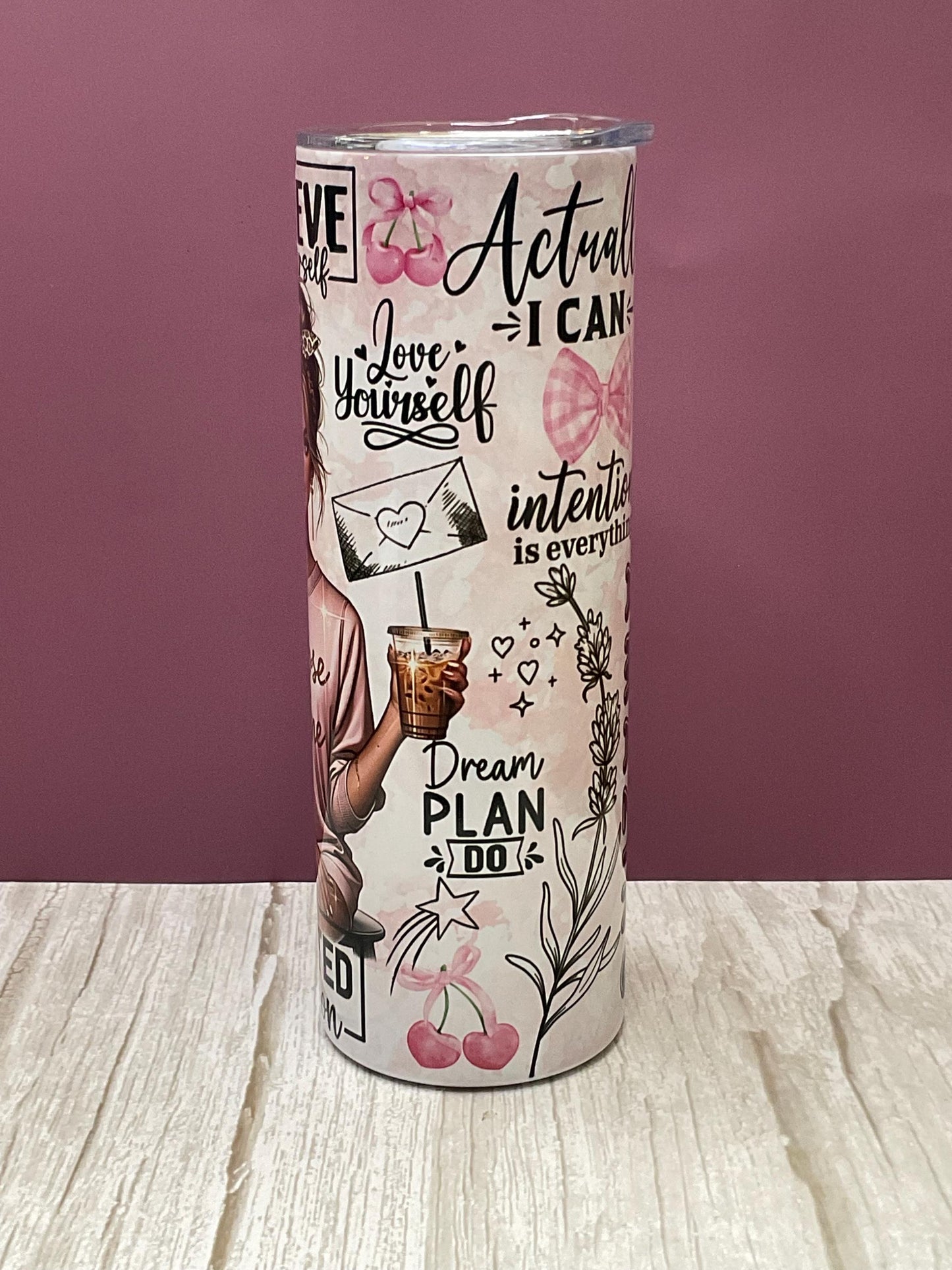 Limited Edition Affirmation- 20 oz Tumbler + Insulated Lid, Perfect Gift for Mom, Best Friend, Daughter