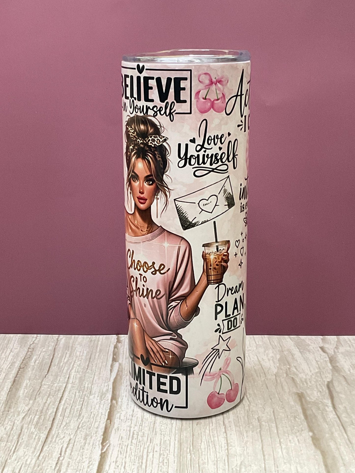 Limited Edition Affirmation- 20 oz Tumbler + Insulated Lid, Perfect Gift for Mom, Best Friend, Daughter