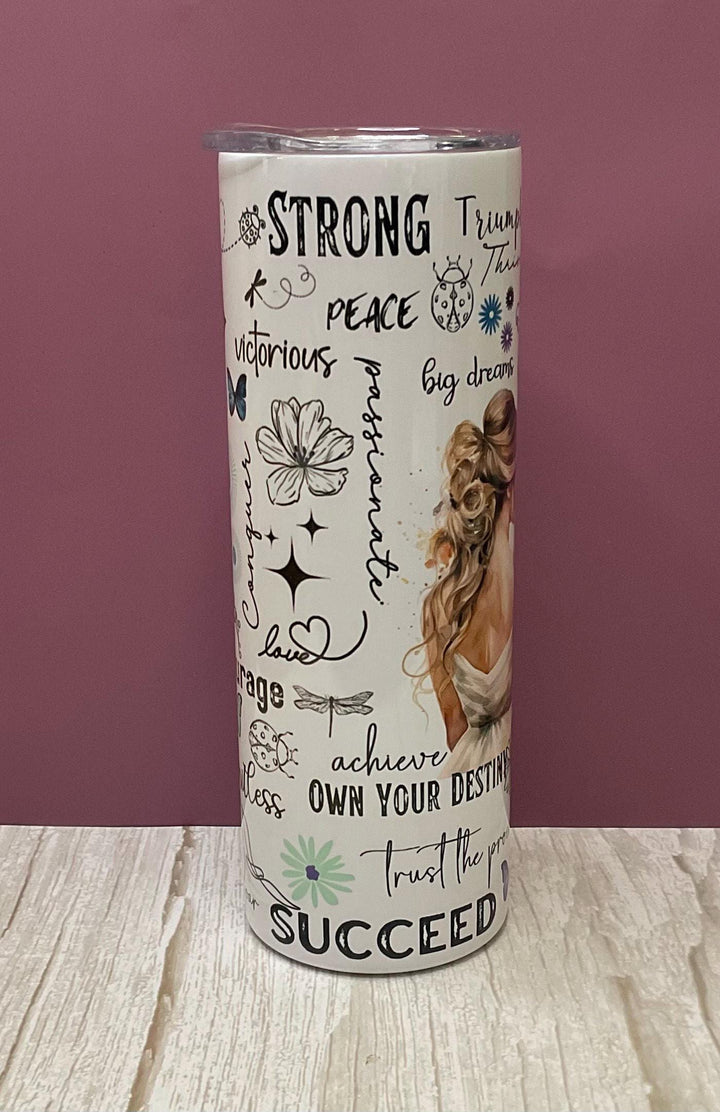 Self Love Affirmation- 20 oz Tumbler + Insulated Lid, Perfect Gift for Mom, Best Friend, Daughter