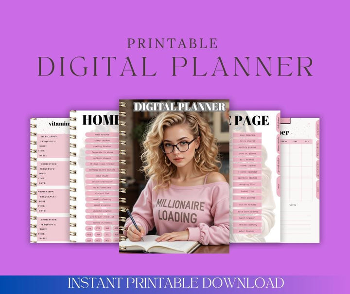 Digital Planner for Women: Productivity &amp; Self-Care Organizer (80+ Pages)