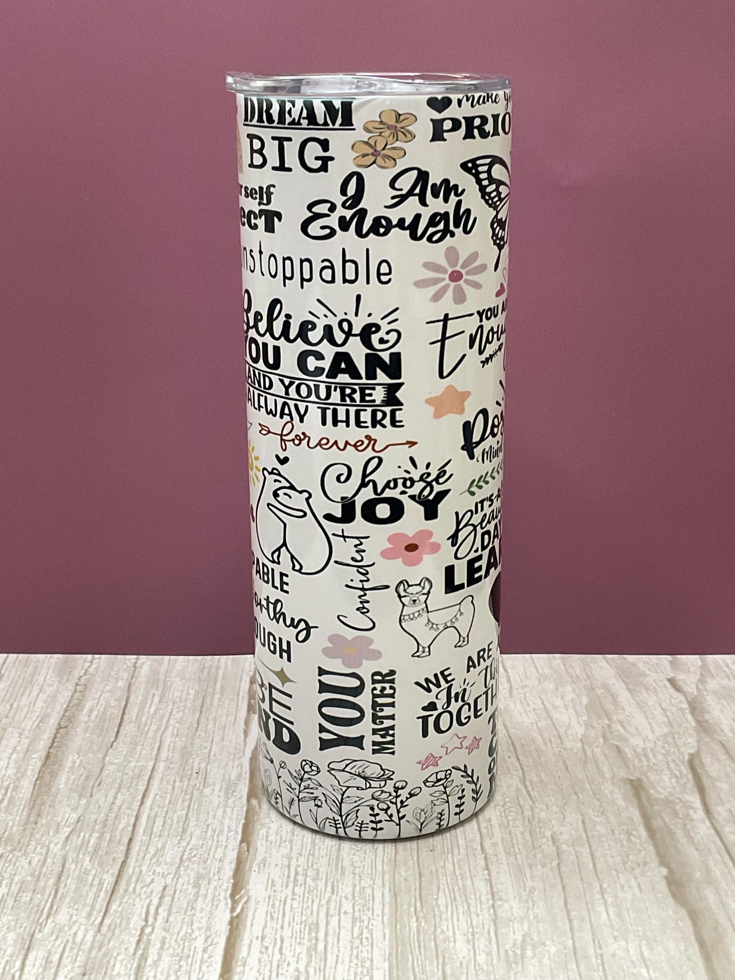 Affirmations Tumbler: Insulated Stainless Steel 20 oz with Lid
