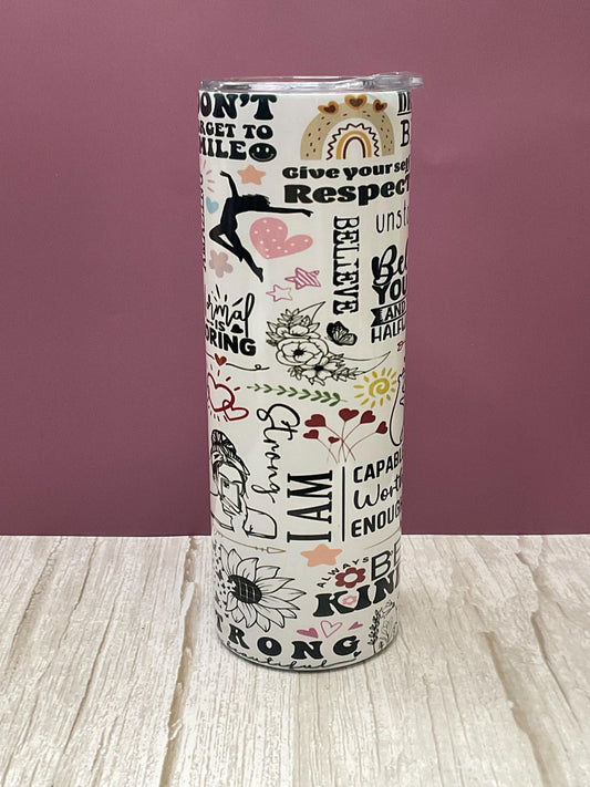 Affirmations Tumbler: Insulated Stainless Steel 20 oz with Lid