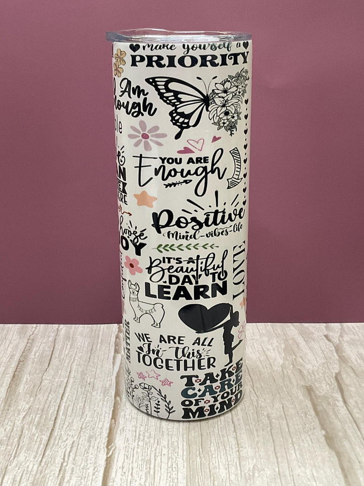 Affirmations Tumbler: Insulated Stainless Steel 20 oz with Lid