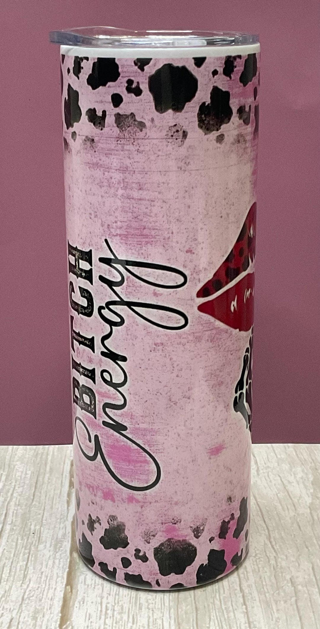 20 oz Insulated Tumbler - Baddie Energy Travel Cup (Baddass Btch Energy