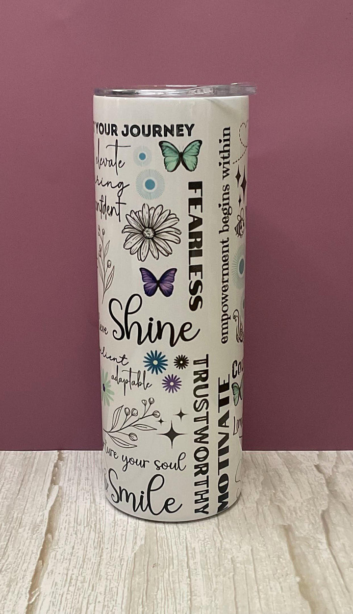 Self Love Affirmation- 20 oz Tumbler + Insulated Lid, Perfect Gift for Mom, Best Friend, Daughter