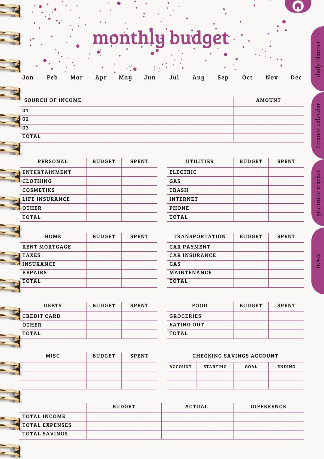 Digital Planner for Women: Productivity &amp; Self-Care Organizer (80+ Pages)