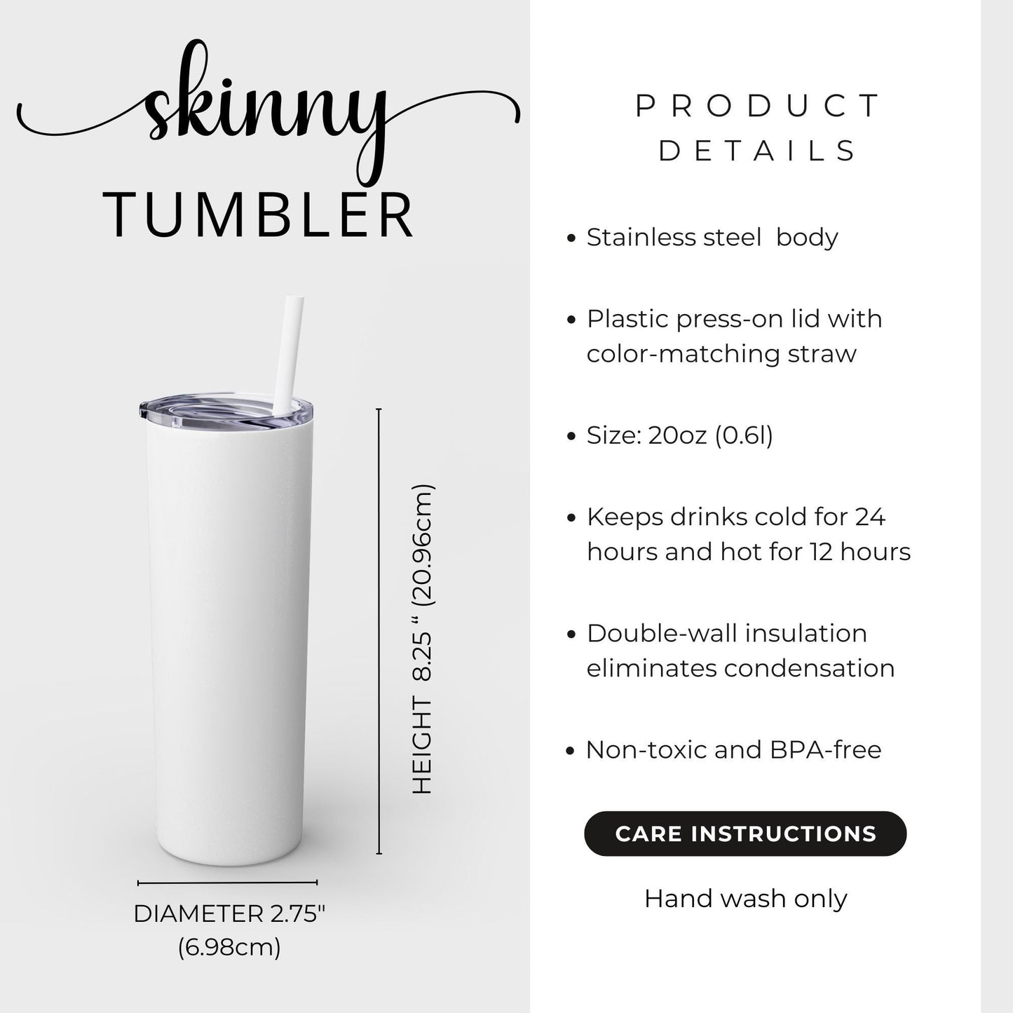 Limited Edition Affirmation- 20 oz Tumbler + Insulated Lid, Perfect Gift for Mom, Best Friend, Daughter