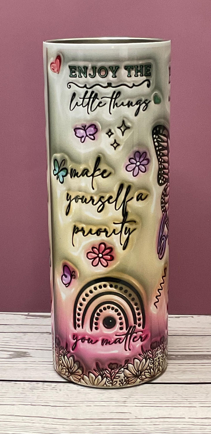 Inspirational Butterfly Tumbler: Motivational Stainless Steel Travel Mug