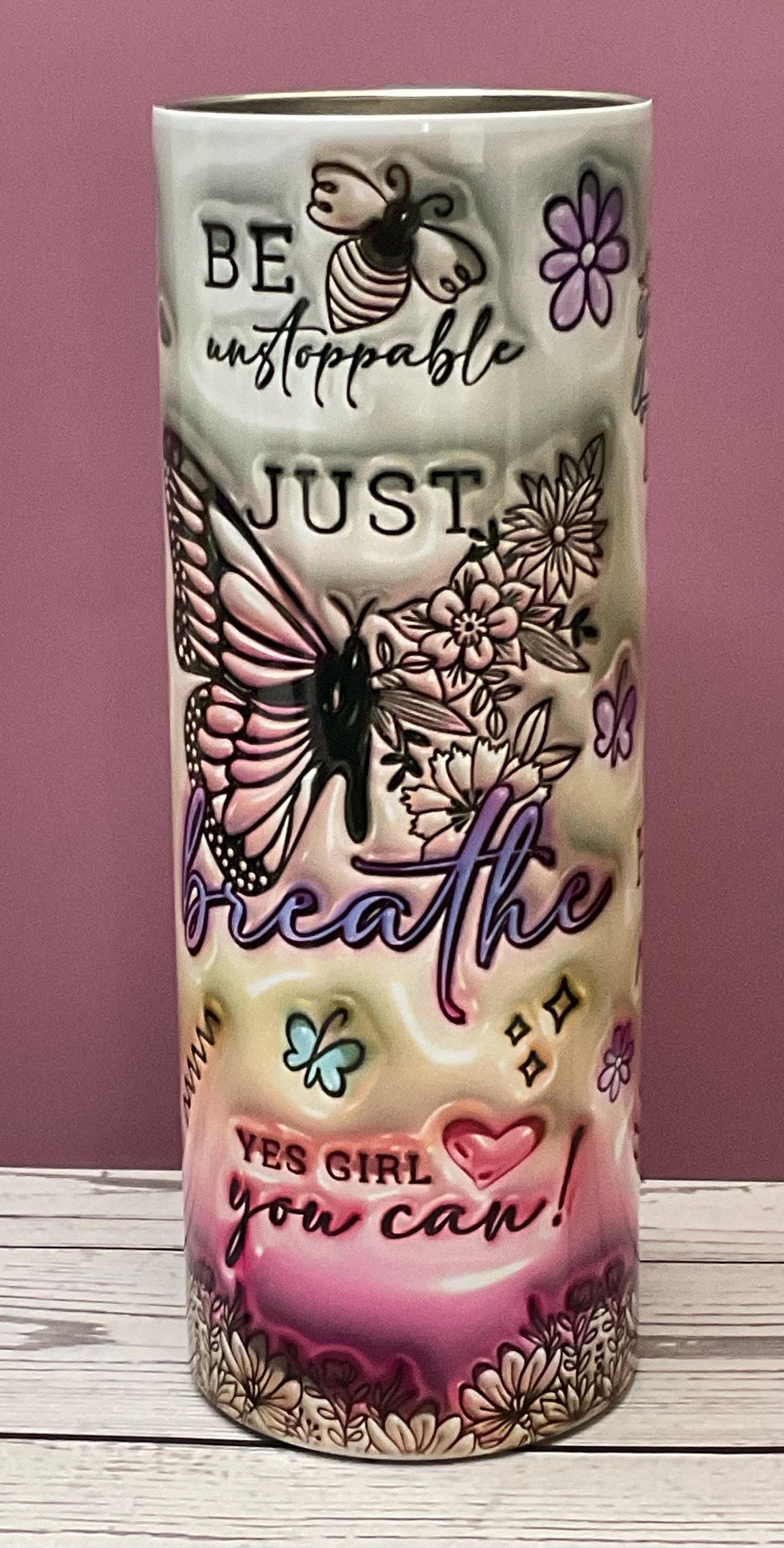 Inspirational Butterfly Tumbler: Motivational Stainless Steel Travel Mug