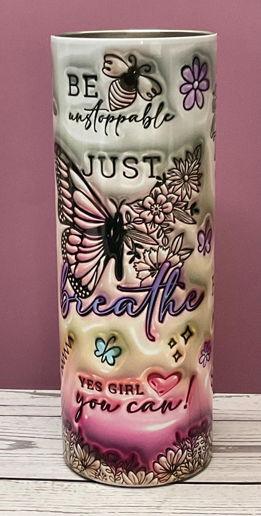 Inspirational Butterfly Tumbler: Motivational Stainless Steel Travel Mug
