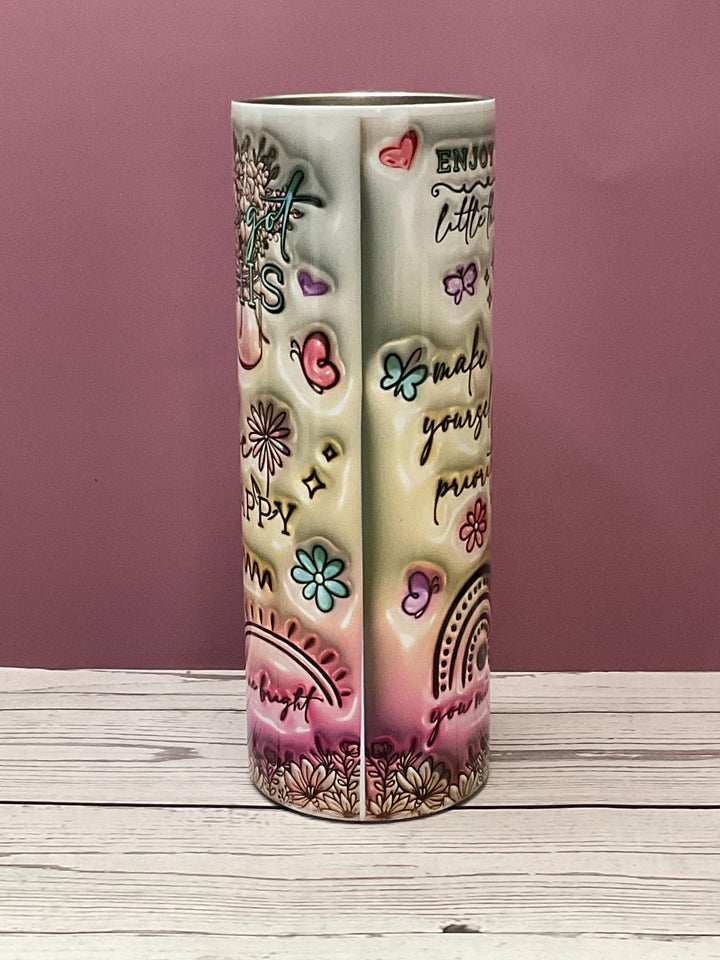 Inspirational Butterfly Tumbler: Motivational Stainless Steel Travel Mug