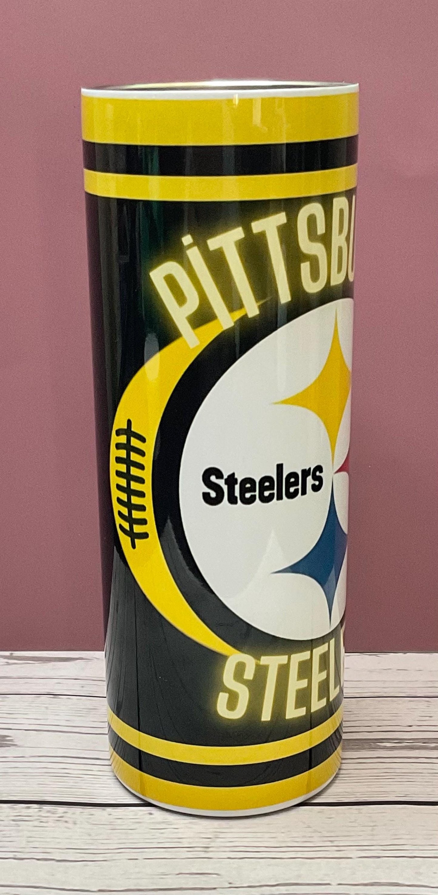 Black & Gold Football-Inspired Tumbler | 20oz Stainless Steel Travel Mug