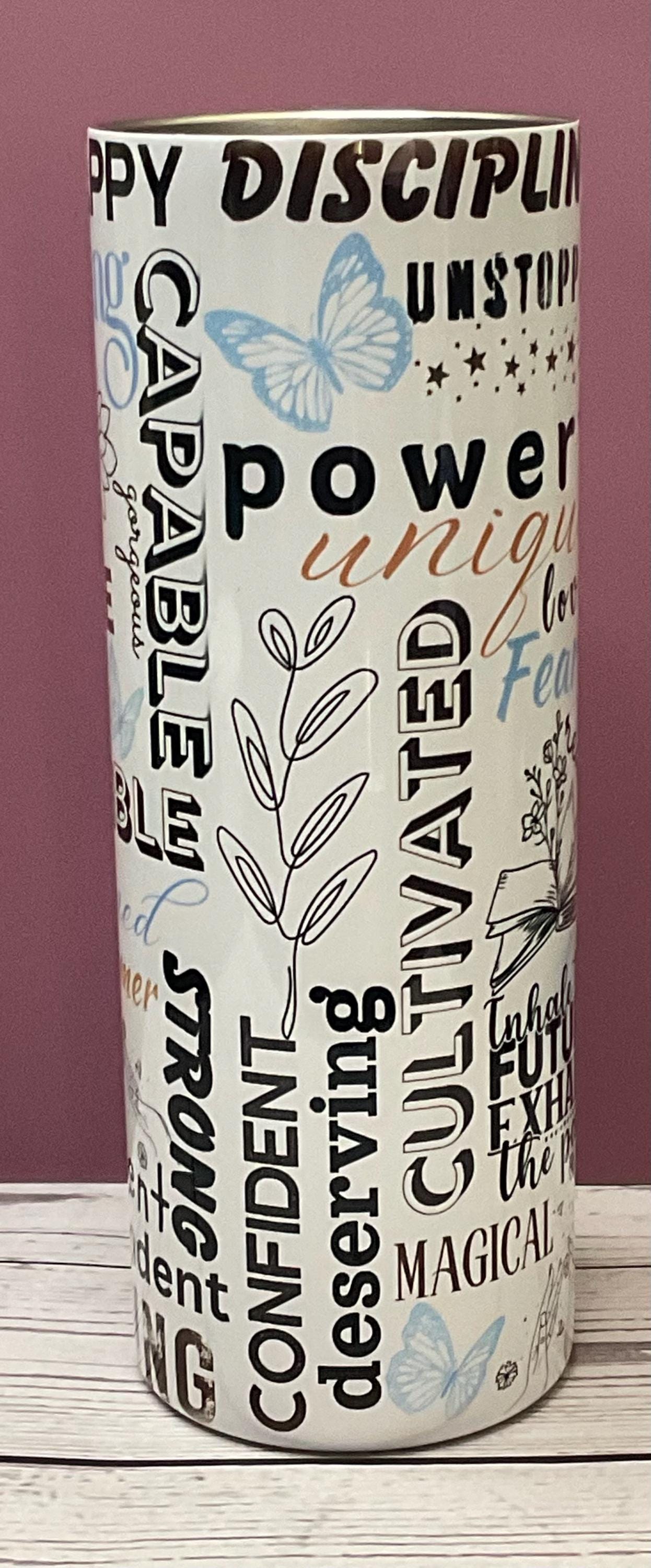 Love Yourself Affirmation 20 oz Tumbler: Insulated Stainless Steel, Melanin Gift