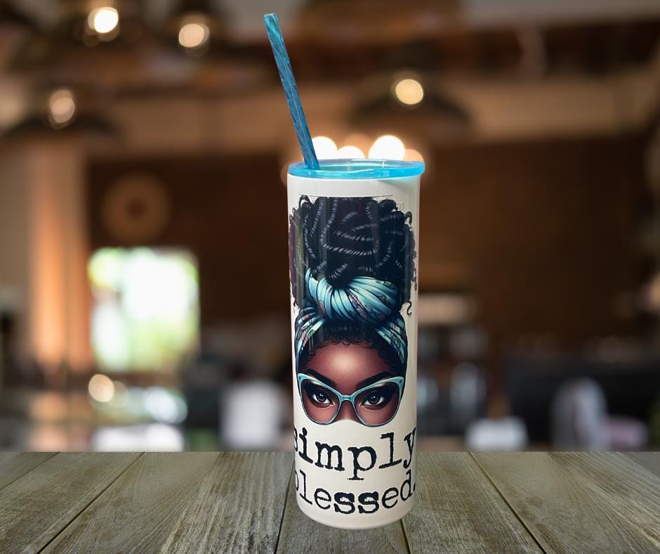 Simply Blessed Tumbler &amp; Journal Set: Afrocentric Christian Gift