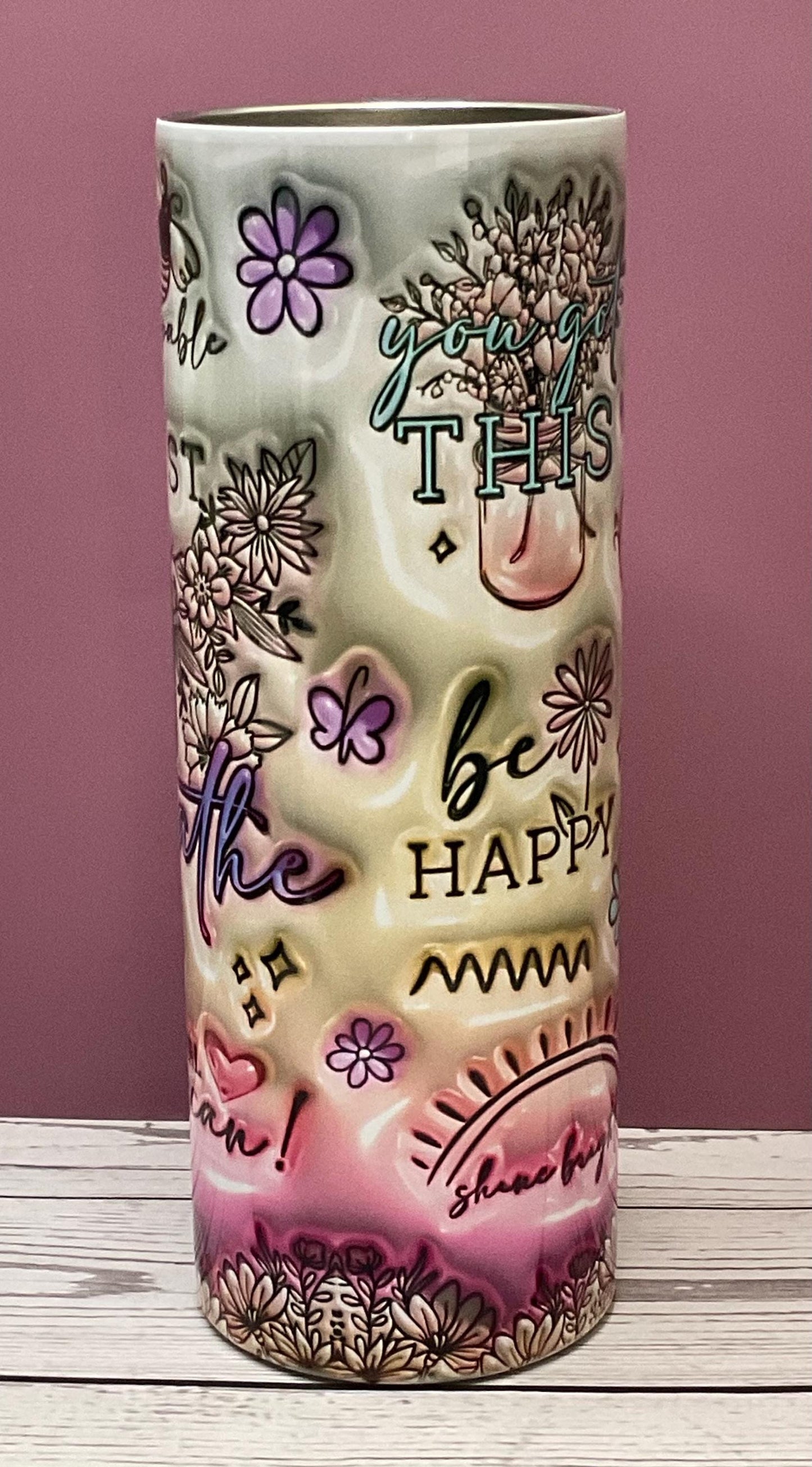 Inspirational Butterfly Tumbler: Motivational Stainless Steel Travel Mug