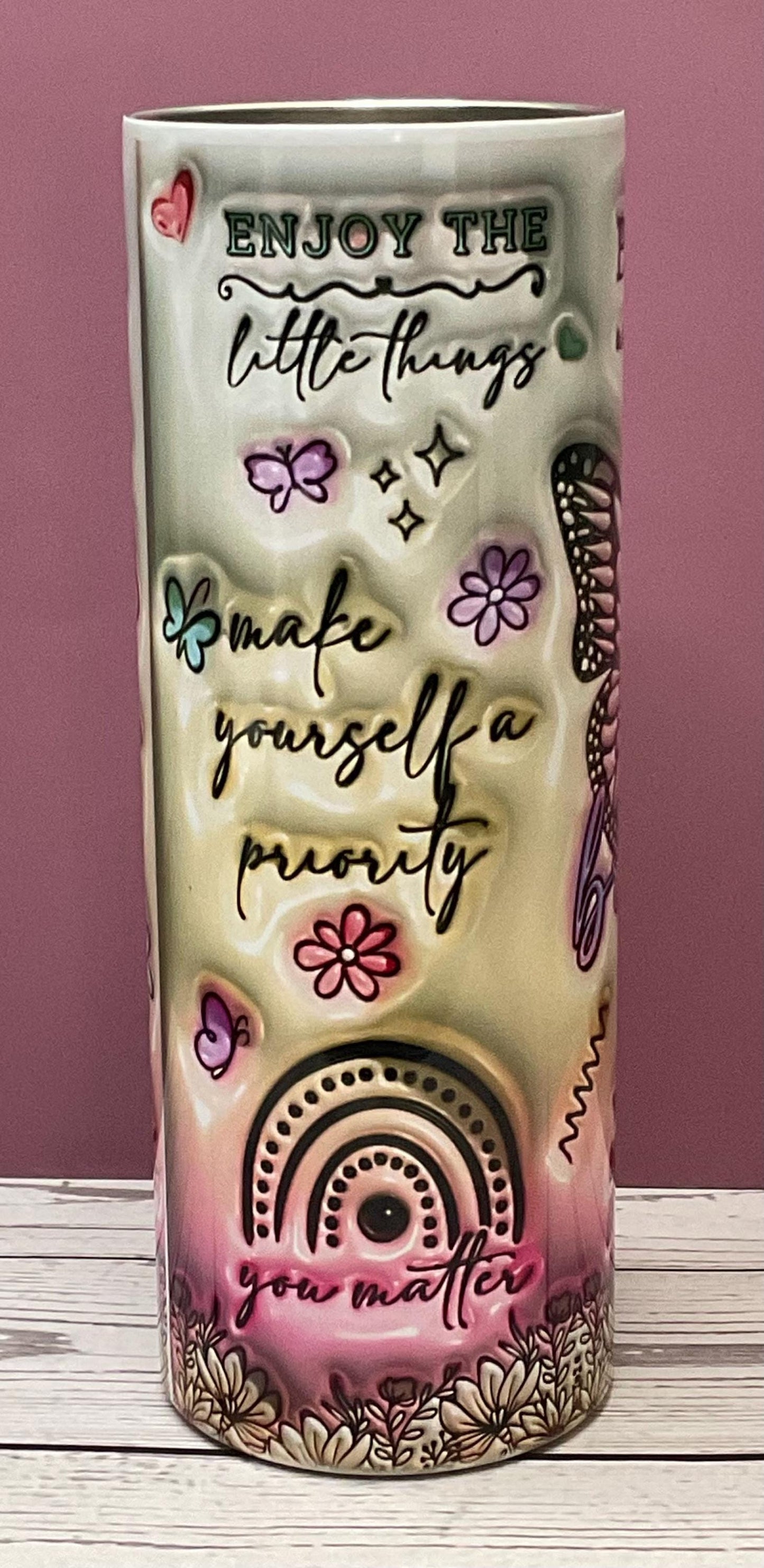 Inspirational Butterfly Tumbler: Motivational Stainless Steel Travel Mug