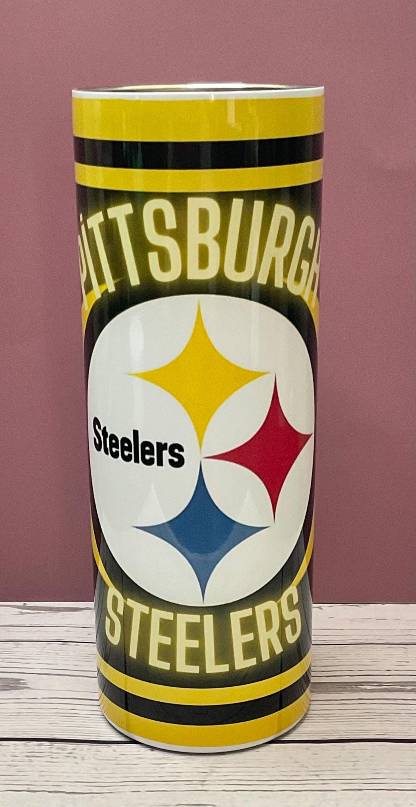 Black & Gold Football-Inspired Tumbler | 20oz Stainless Steel Travel Mug