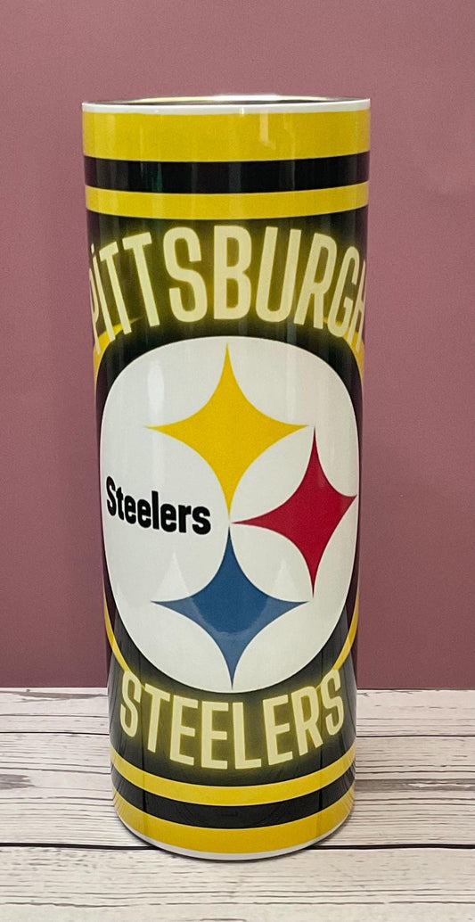 Black & Gold Football-Inspired Tumbler | 20oz Stainless Steel Travel Mug