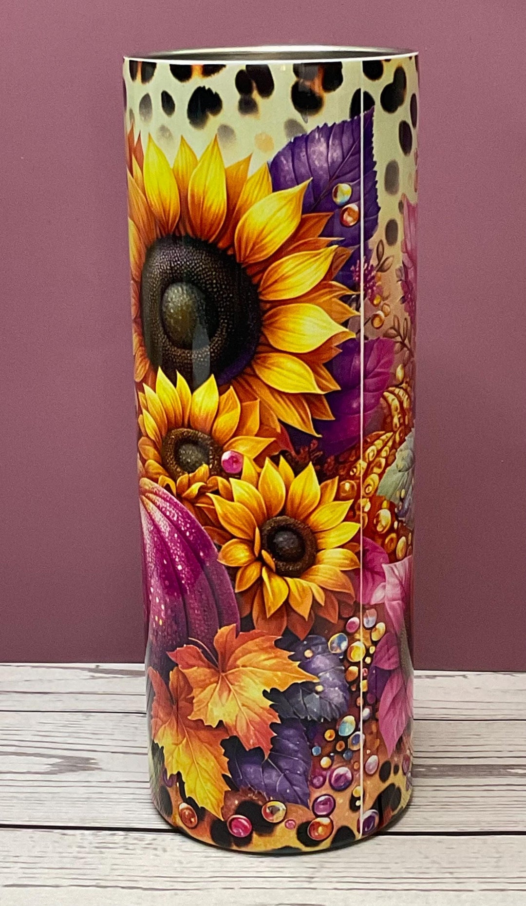 Fall Pumpkin &amp; Sunflower 20oz Tumbler  Double Wall Stainless Steel Insulated Mug with Lid