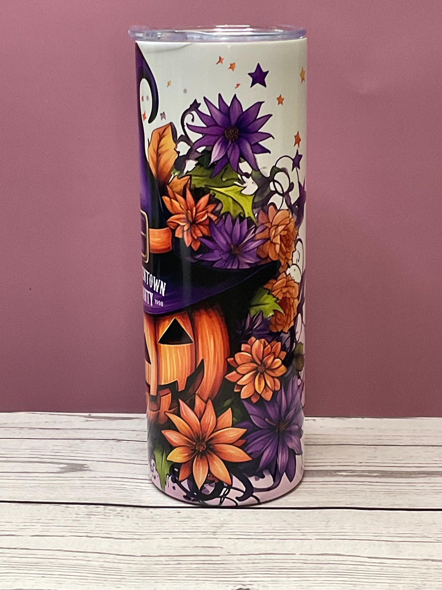 Halloweentown University Tumbler: Jack-o'-Lantern Witch Hat, Spooky Season