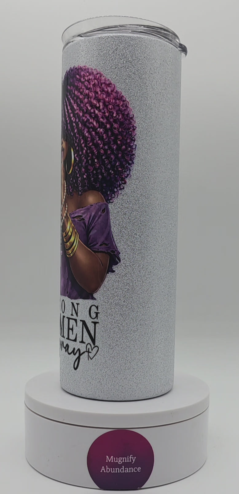 Strong Women Pray Purple 20 oz Skinny Tumbler